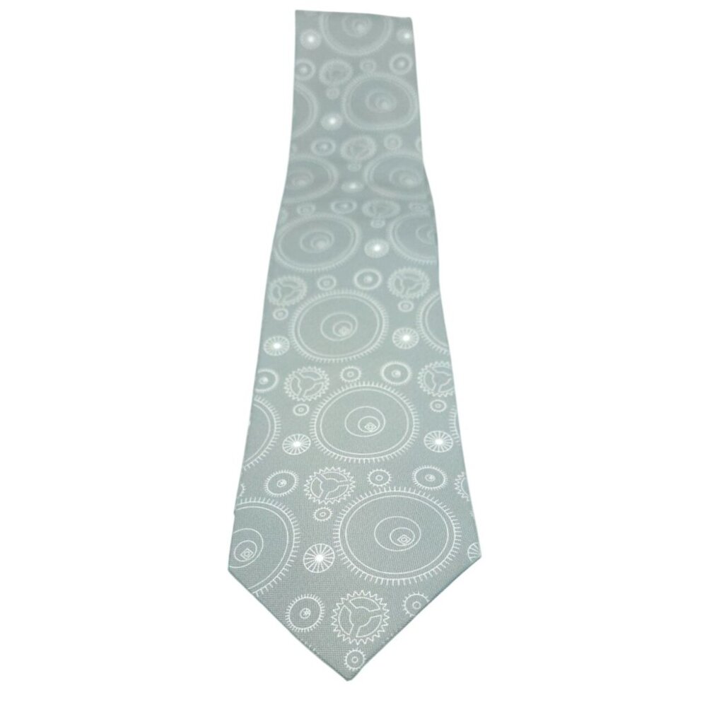 Speed Art Museum Men's Tie Geometric Design Gray White Adjustable Polyester
